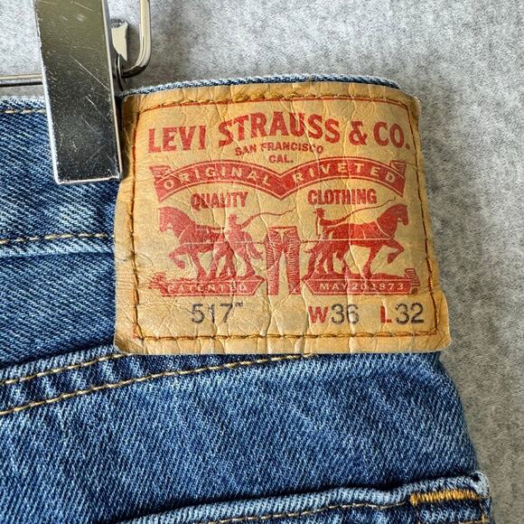 Levi’s Bootcut Jeans Mens Size 36 32 100% Cotton Casual Work Western Classic 517 - Picture 7 of 11